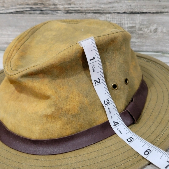 Vintage C.C. FILSON Co. Tin Cloth Bonded Leather Packer Hat - Picture 16 of 16